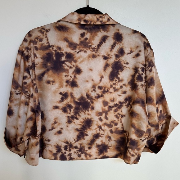 Nanushka Tie Dye Button Down Crop Top Shirt Size Small - Picture 3 of 10